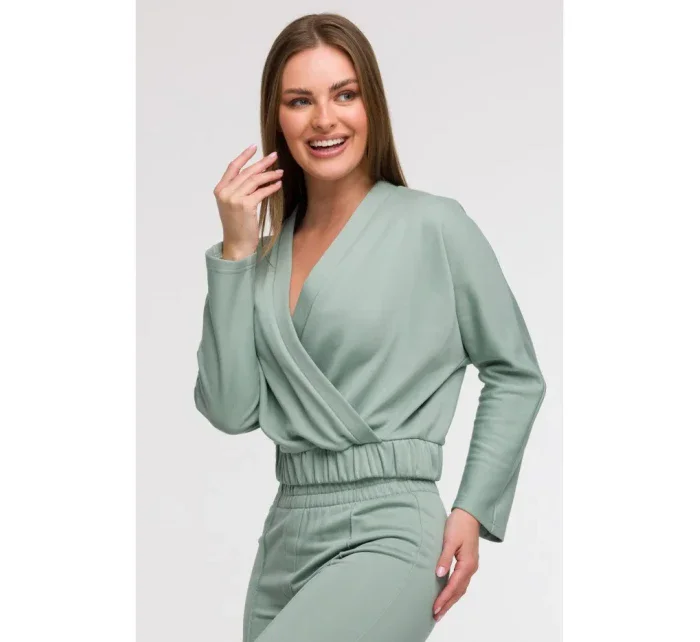 B292 Zavinovacie tričko - mentolové