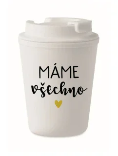 MÁME VŠETKO - biely termohrnček 300 ml