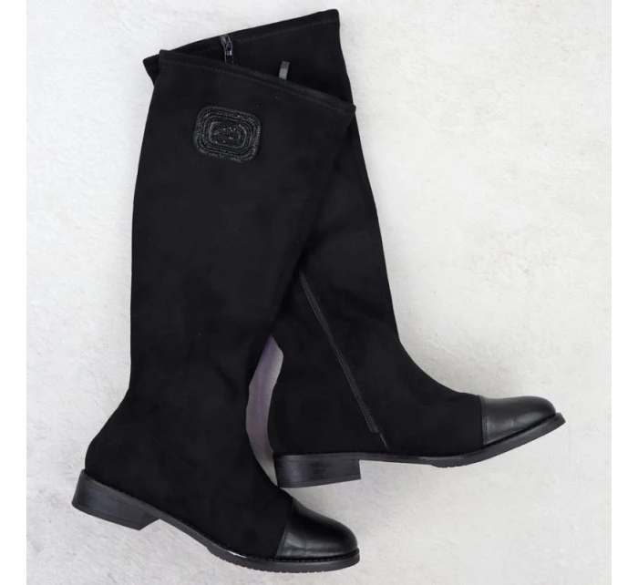 Dámske čierne semišové čižmy M.Daszynski MR2251-19