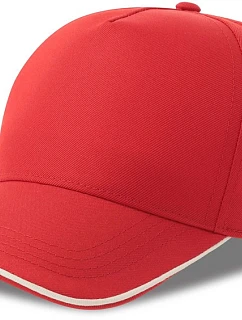 Atlantis Headwear Recy Five Piping – 5-panelová sendvičová čiapka 33.0282 červená/biela
