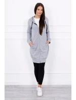 Šatová bunda s kapucňou šedá melange Šatová bunda s kapucňou šedá melange