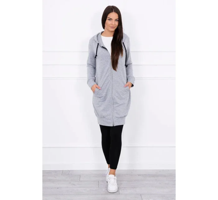 Šatová bunda s kapucňou šedá melange Šatová bunda s kapucňou šedá melange