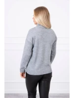 Polovičný sveter s rolákom sivý