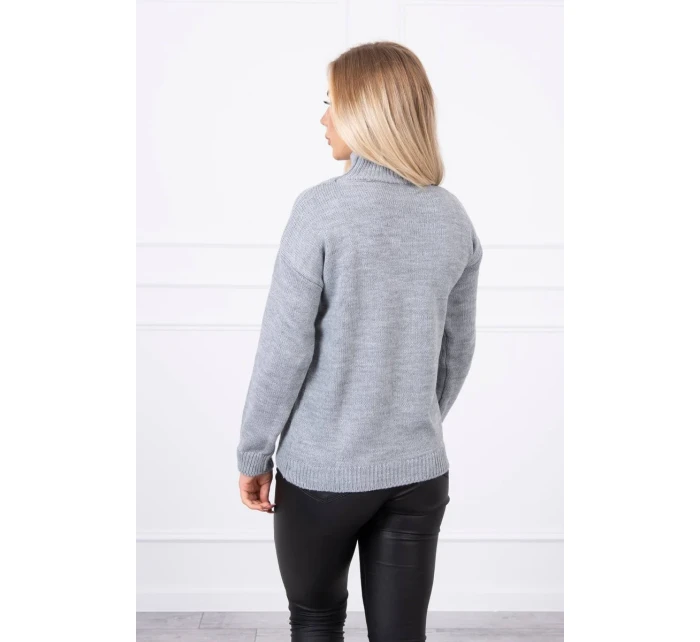 Polovičný sveter s rolákom sivý