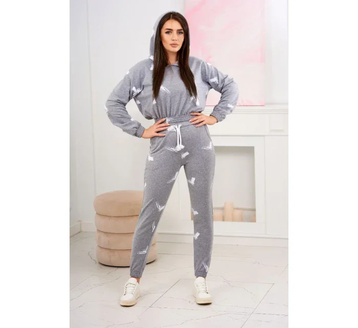 Sada s potlačou pištole šedá