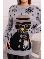 Vianočný sveter so snehuliakom sivý Vianočný sveter so snehuliakom sivý