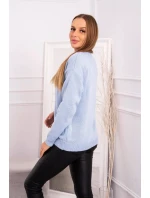 Svetr s výstřihem do V modrý