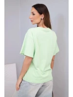 Dámska bavlnená základná blúzka s krátkymi rukávmi apple