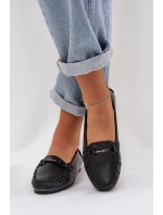 Ploché Kožené Mokasíny S Ozdobou model 21686042 Černé - S.Barski