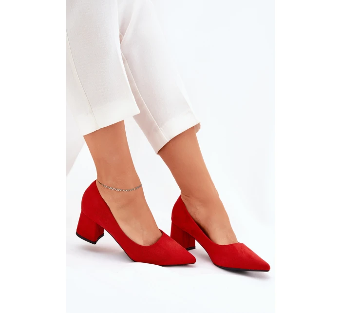 Dámské lodičky se na sloupku červené model 21690444 - Boto Dámské lodičky se na sloupku červené model 21690444 - Boto