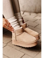 Dámské sněhové boty na platformě Světle béžová model 21808572 - Inello Dámské sněhové boty na platformě Světle béžová model 21808572 - Inello