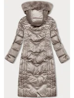 Dlhá zimná bunda slim-fit cappuccino S'west (B8201-12)