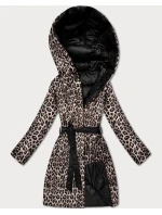 Obojstranná zimná bunda nadmernej veľkosti Black/Panther (M6-6008-1)