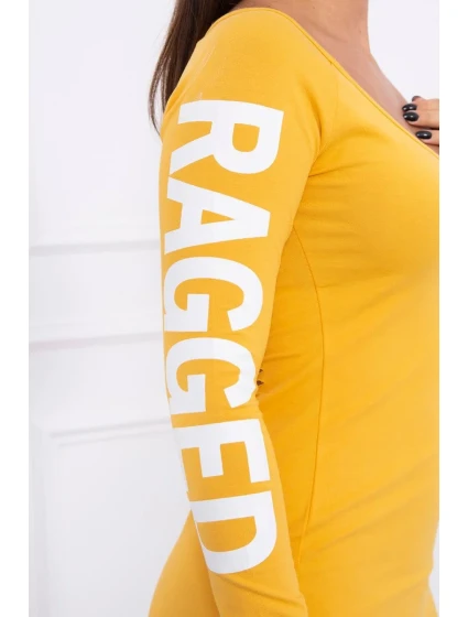 Otrhané šaty horčicovej farby Otrhané šaty horčicovej farby