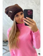 Dámská čepice hnědá model 18752327 - K-Fashion Dámská čepice hnědá model 18752327 - K-Fashion