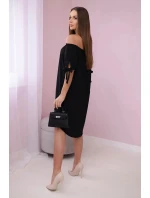 Šaty viazané na rukávy čierne Šaty viazané na rukávy čierne
