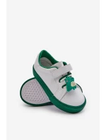 Dziecięce Sneakersy Trampki Z Przypinką Biało-Zielone Pennyn Dziecięce Sneakersy Trampki Z Przypinką Biało-Zielone Pennyn