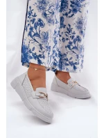 Dámské Kožené Mokasíny se Zlatým  model 21691946 - VINCEZA