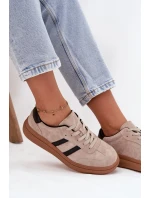 Zamszowe Sneakersy Damskie Na Platformie Beżowe Elivienne Zamszowe Sneakersy Damskie Na Platformie Beżowe Elivienne