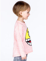 Detská bavlnená blúzka s ružovou potlačou emoji