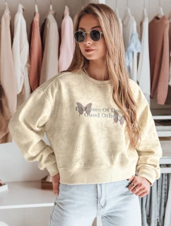 Dámská oversize mikina s kravatou v barvě  ecru Dstreet model 21988051 - FashionStreet