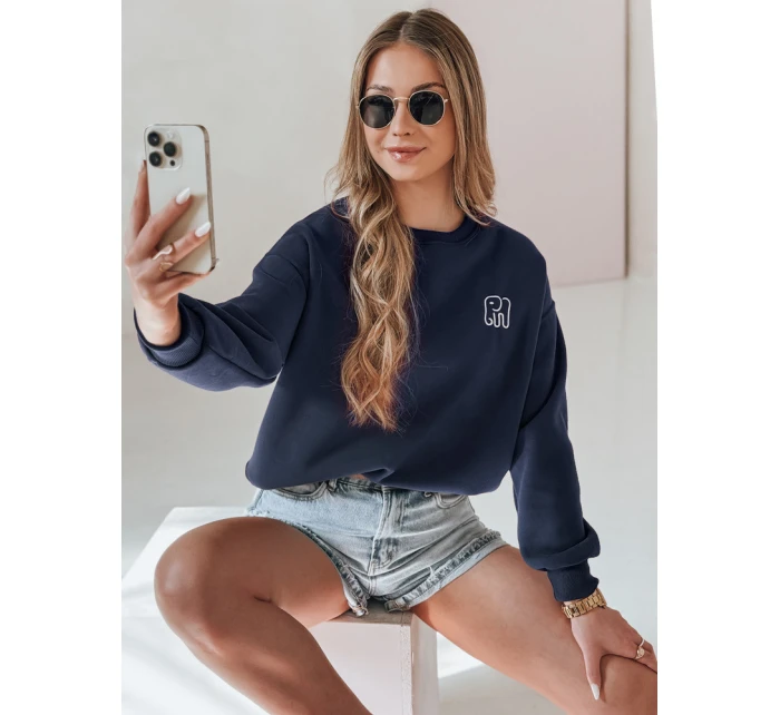 Dámská oversize mikina s výšivkou navy blue Dstreet model 21988101 - FashionStreet