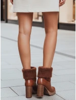 Dámské velbloudí kozačky na podpatku Dstreet model 21994931 - FashionStreet