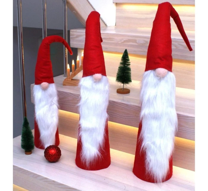 SADA ČERVENÝCH DEKORAČNÝCH MIKULÁŠOV 60,70, 80CM detské