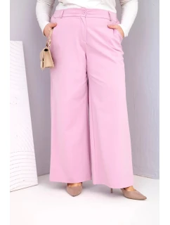 Dámske Plus veľkosť široké nohavice s vysokým pásom Dark Powder Pink