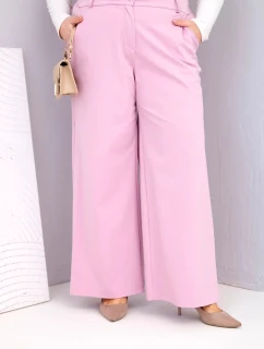 Dámske Plus veľkosť široké nohavice s vysokým pásom Dark Powder Pink