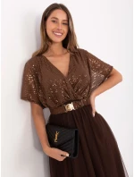 Sukienka MI SK model 21724545 brązowy - FPrice Sukienka MI SK model 21724545 brązowy - FPrice
