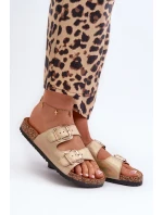 Dámske papuče Fronila so zlatými prackami