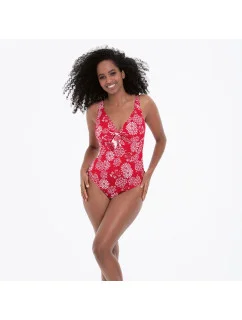 Dámske jednodielne plavky Olivia M3 7825 536 červené s potlačou - Anita