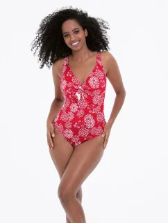 Dámske jednodielne plavky Olivia M3 7825 536 červené s potlačou - Anita