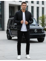 Pánská prošívaná bunda bomber černá model 21962023 - FashionStreet