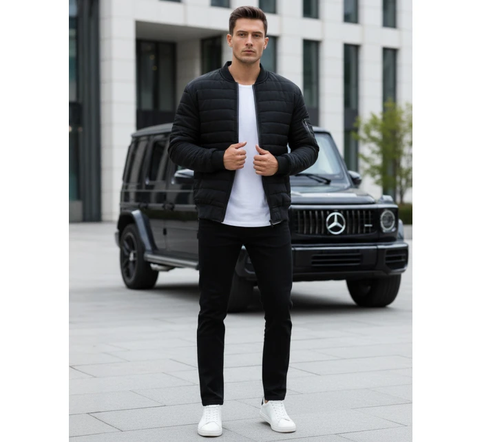 Pánská prošívaná bunda bomber černá model 21962023 - FashionStreet