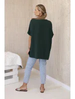 Nadrozmerná blúzka s príveskom tmavozelená