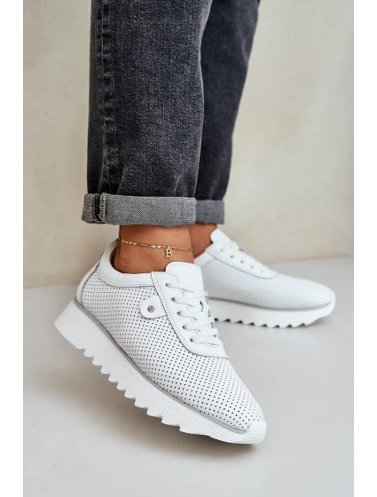 Kožené Sportovní Boty Na Platformě S D&A Bílé model 21686182 - S.Barski Kožené Sportovní Boty Na Platformě S D&A Bílé model 21686182 - S.Barski