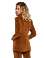 M643 Zamatové sako s jedným gombíkom - bordové