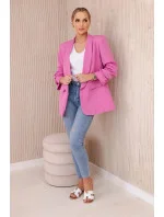 Sako s klopami elegantní model 20843831 tmavě růžová - Kesi