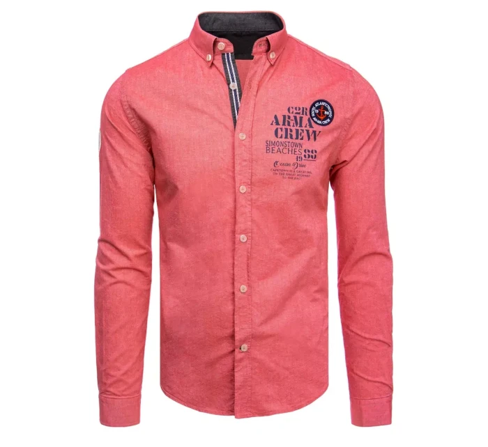 Pánska červená košeľa FashionStreet DX2297 Pánska červená košeľa FashionStreet DX2297