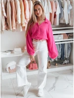 Dámská mušelínová košile oversize fuchsiová Dstreet model 21989190 - FashionStreet