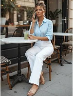 Jeansy damskie wide leg z wysokim stanem białe model 22109995 - FashionStreet