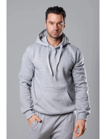 Svetlosivá pánska mikina s kapucňou (68B2009-2)