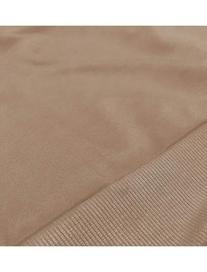 Tenká krátká dámská tepláková mikina v cappuccino barvě model 18378928 - J.STYLE Tenká krátká dámská tepláková mikina v cappuccino barvě model 18378928 - J.STYLE
