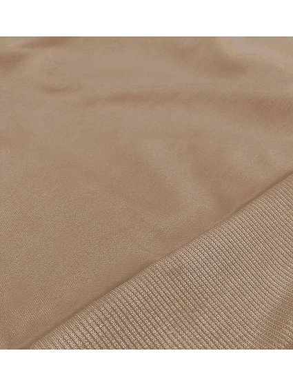 Tenká krátká dámská tepláková mikina v cappuccino barvě model 18378928 - J.STYLE Tenká krátká dámská tepláková mikina v cappuccino barvě model 18378928 - J.STYLE
