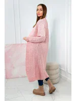 Svetr dlouhý kardigan pudrově růžový Svetr dlouhý kardigan pudrově růžový