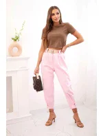 Kalhoty Summer Punto se zapínáním na nohavice bonbónově růžová