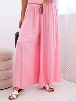 Dámske viskózové nohavice so širokými nohavicami candy pink