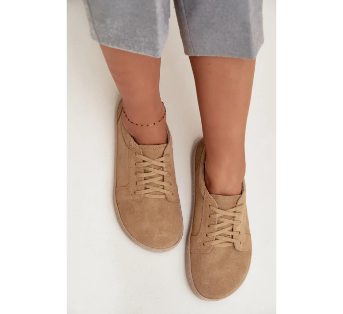 Trampki Typu Barefoot Z Naturalnego Zamszu Zazoo 314 Beżowe